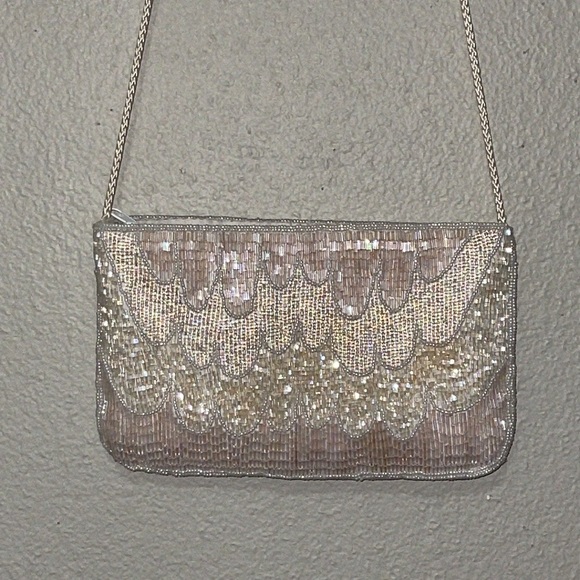 VINTAGE LORD & TAYLOR RETRO ART DECO SEQUINS BEADED BAG - Picture 2 of 10